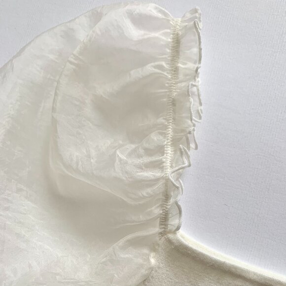 Wilfred Crop Top Sheer Puff Statement Sleeves Dollette Balletcore Fairy Lolita - Picture 8 of 14